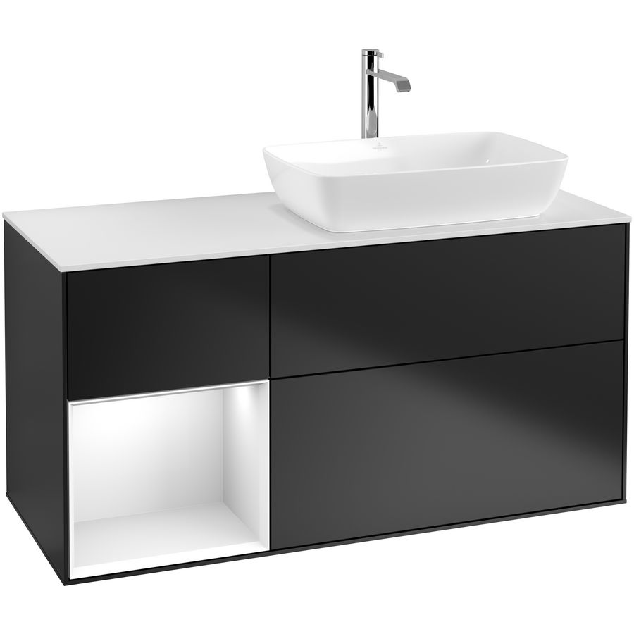 Wastafelonderkast Finion 1200x603x501mm Black Matt Lacquer G801GFPD
