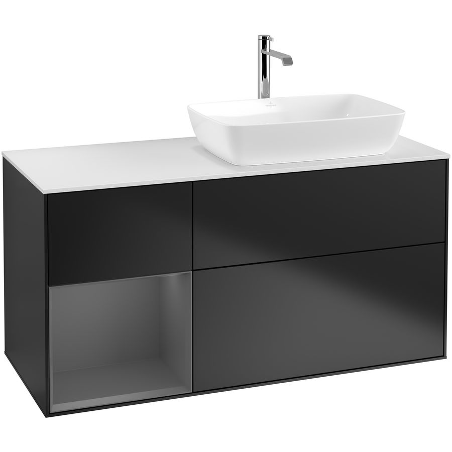 Wastafelonderkast Finion 1200x603x501mm Black Matt Lacquer G801GKPD