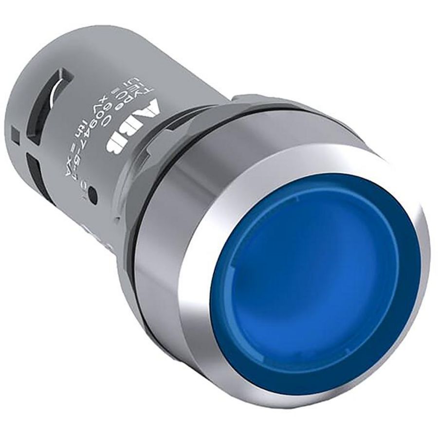 Flush pushbutton Momentary 1NO Illuminated 24V ac/dc blue
