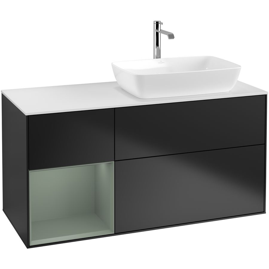 Wastafelonderkast Finion 1200x603x501mm Black Matt Lacquer G801GMPD