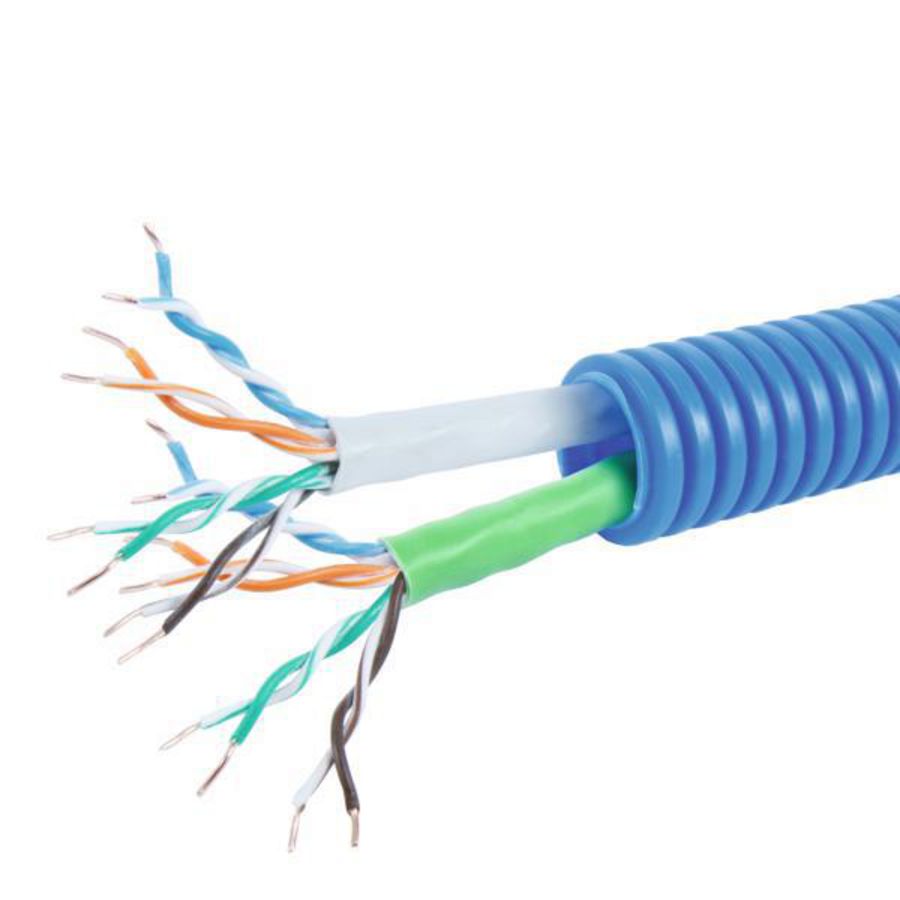 Rol a 100mtr. voorbedrade flexibele buis FlexPP BL 20 2xUTP CAT 5