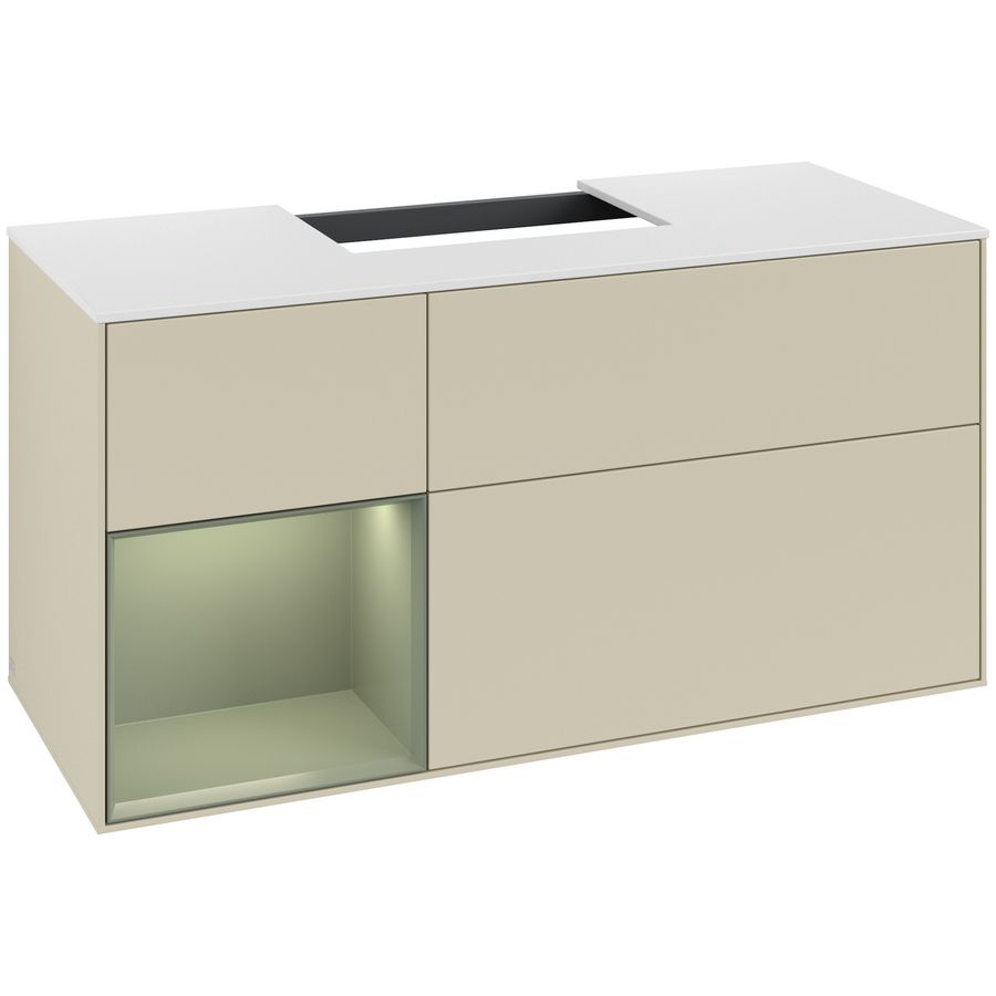 Wastafelonderkast Finion 1200x603x501mm S.Grey Matt Lacquer G161GMHJ