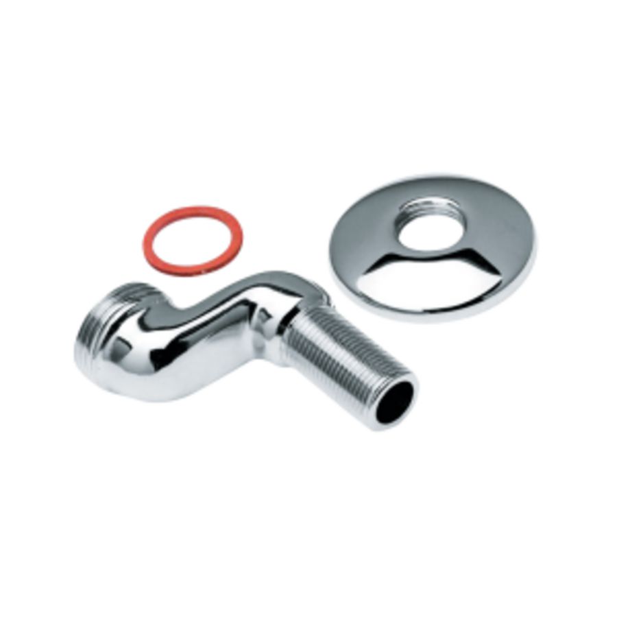 Losse S-koppeling 30mm sprong 1/2"x1/2" +incl. chroom rozet  VVE=2