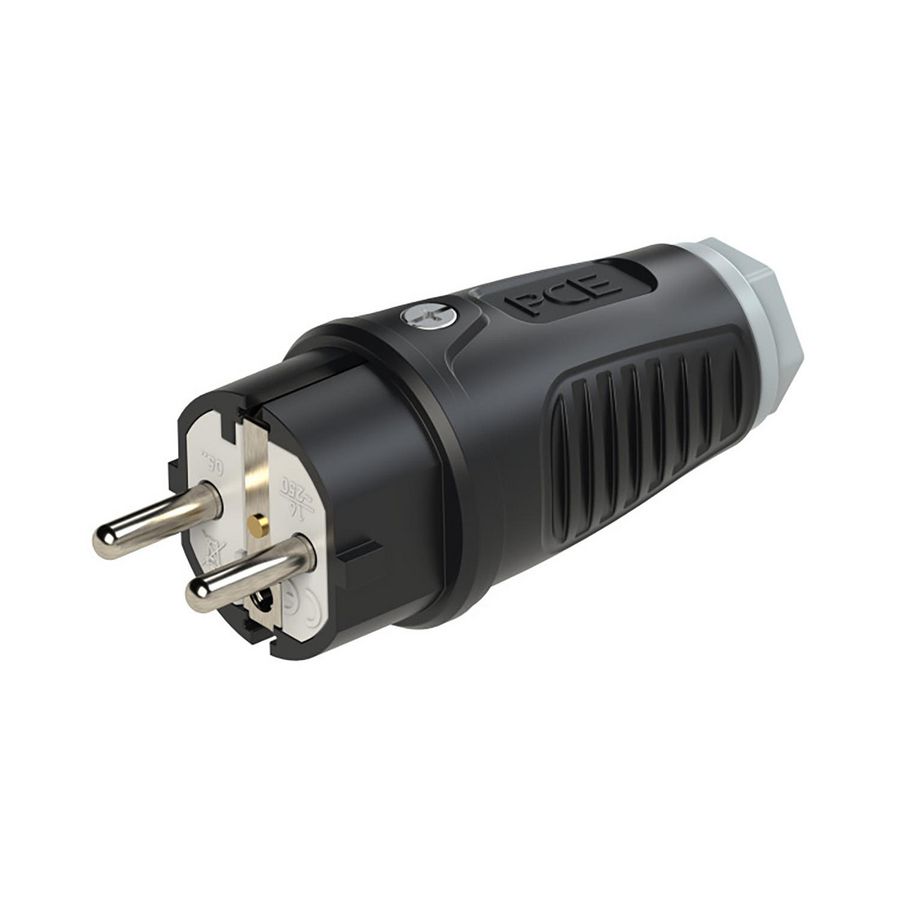 Stekker / contactstop bus/randaarde Taurus2 zwa/gri rubber 16A VVE=30