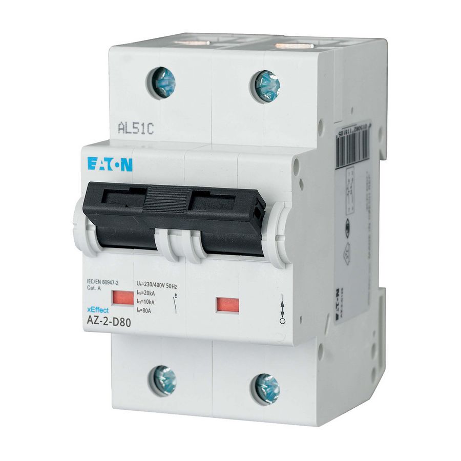 installatieautomaat (MCB) AZ D-karakteristiek 80A 2-polig 20kA