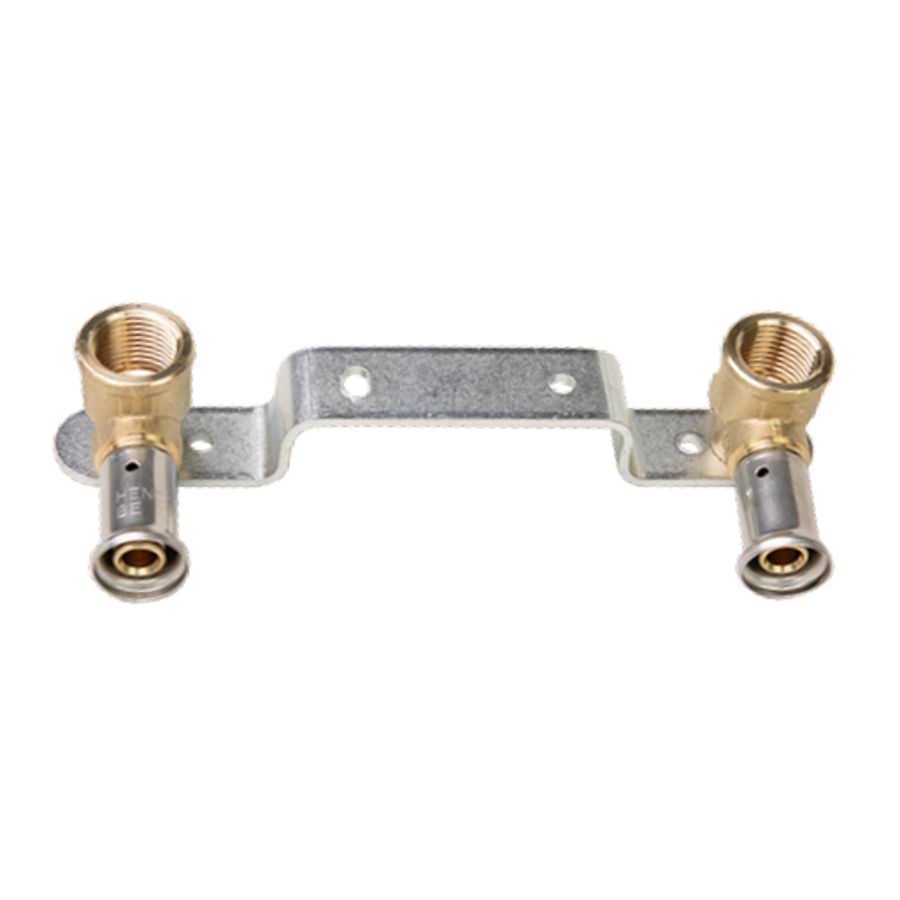 Muurplaat dubbel persaansluiting 28PV 2x (16x3/8"bn. ) inbouw 120mm