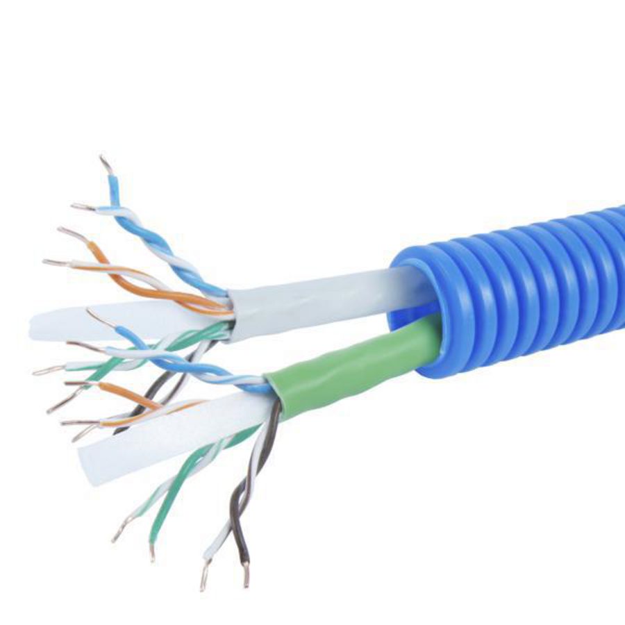 Rol a 100mtr. voorbedrade flexibele buis FlexPP BL 20 2xUTP CAT 6