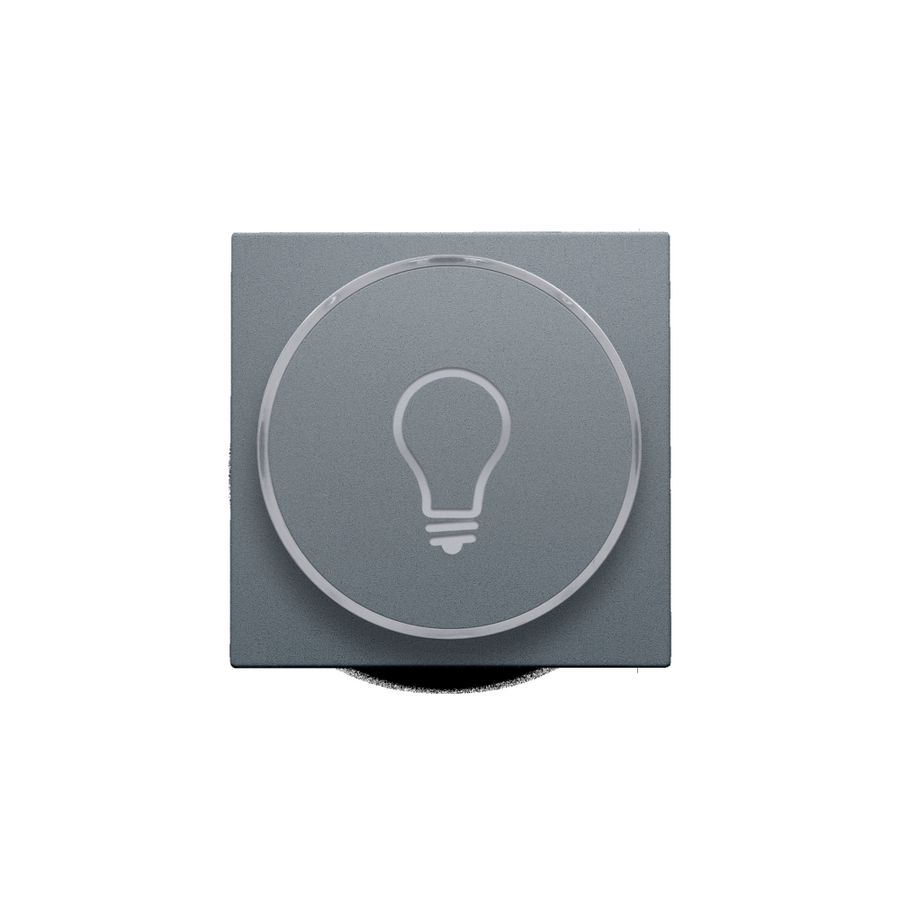Afwerkingsset doorschijnende ring lampsymbool 6A blue grey c