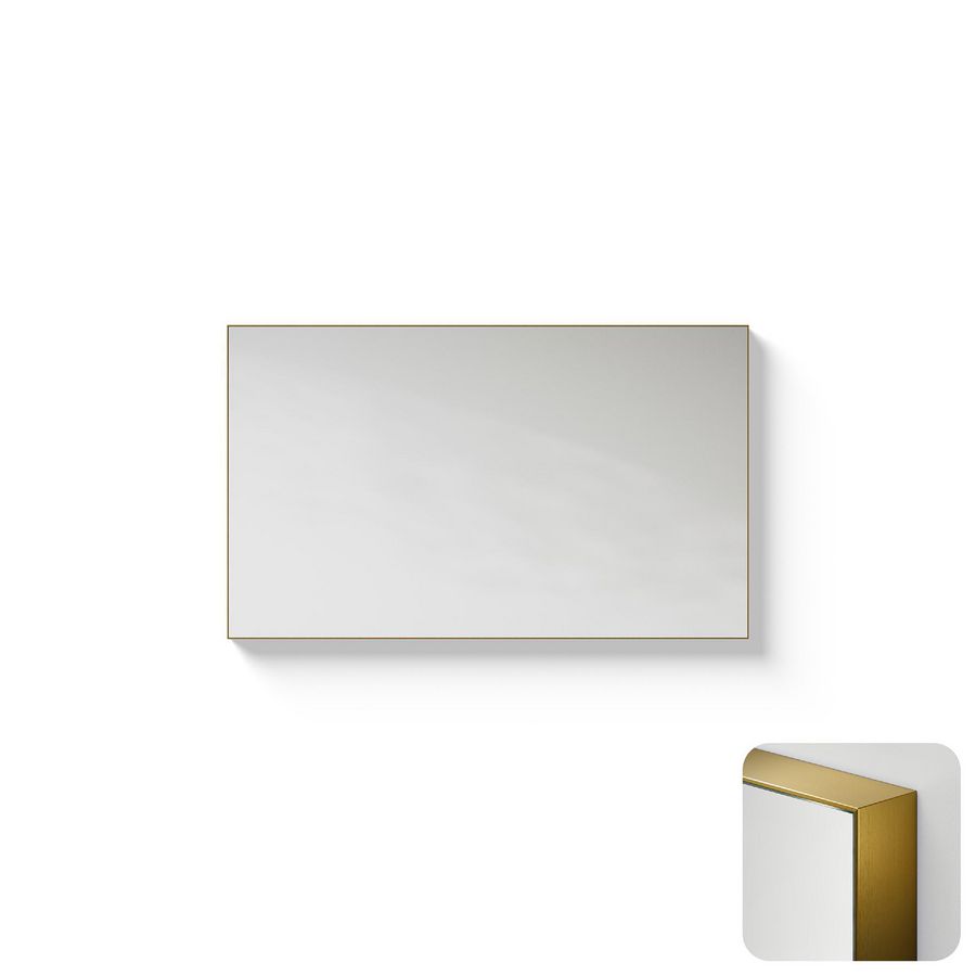 Spiegel Metallic Line Rectangle brushed Brass 100x60cm
