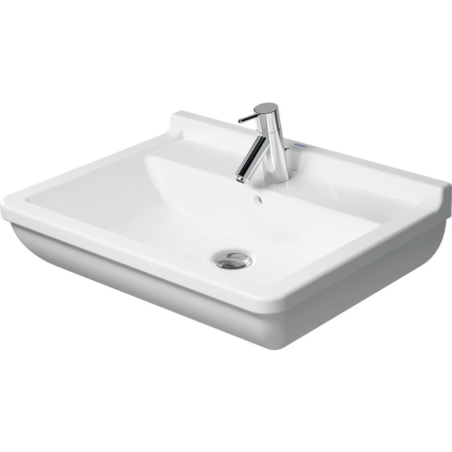 STARCK 3 #030065 wastafel 650mm wit met kraangat met overloop