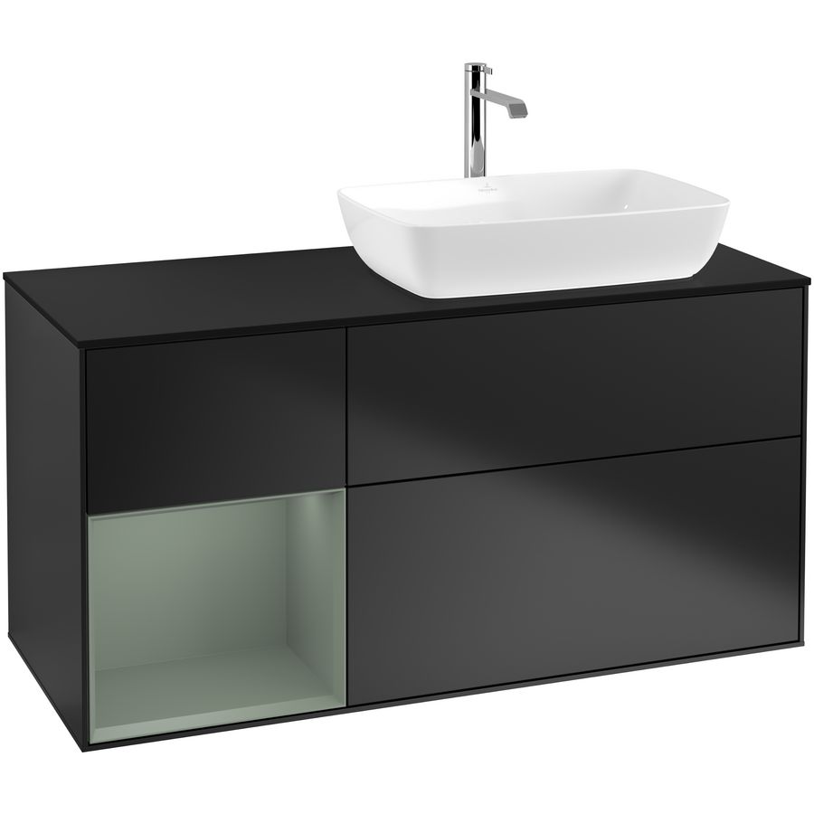 Wastafelonderkast Finion 1200x603x501mm Black Matt Lacquer G802GMPD