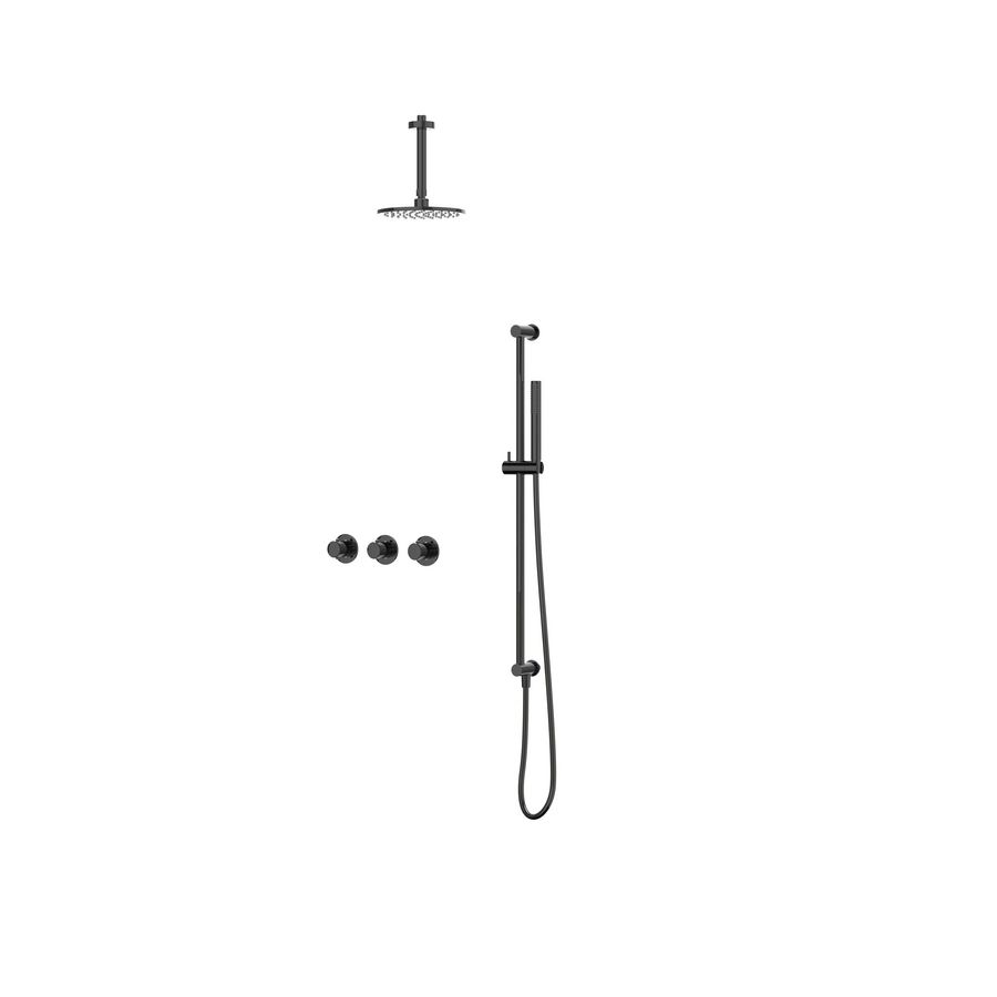 Afbouwdeel regendouche Combiset Nexus 4 inbouwthermostaat zwart chroom CSN4EXZCADBB excl. inbouwbox