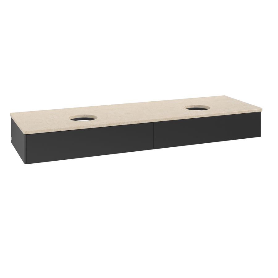 Wastafelonderkast Antao 1600x190x500mm Black Matt Lacquer K17013PD