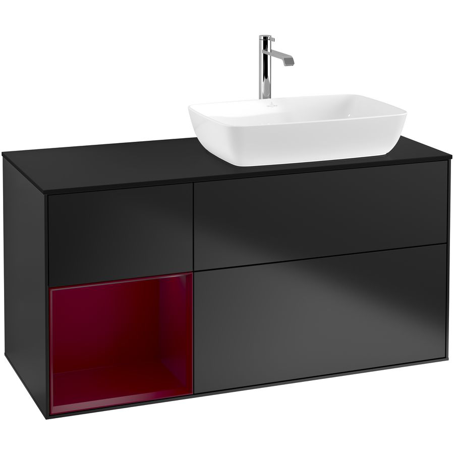 Wastafelonderkast Finion 1200x603x501mm Black Matt Lacquer G802HBPD