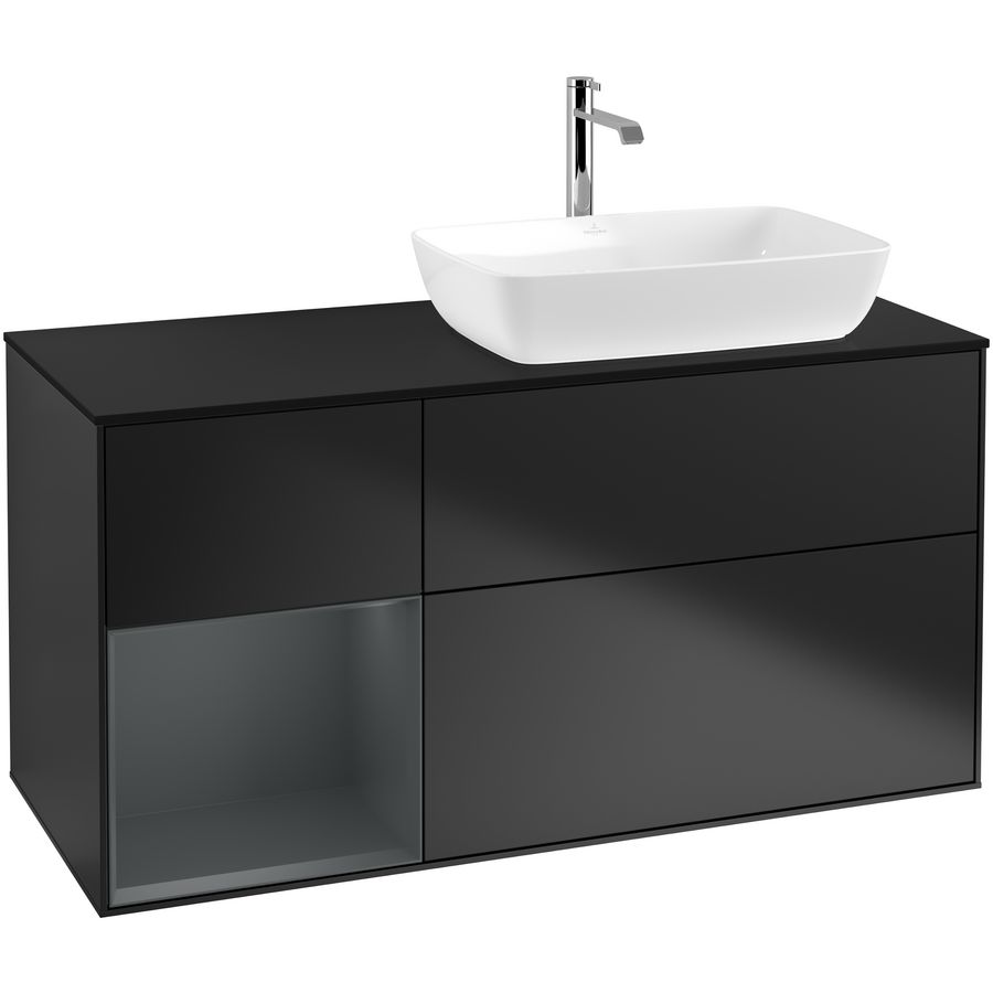 Wastafelonderkast Finion 1200x603x501mm Black Matt Lacquer G802HGPD