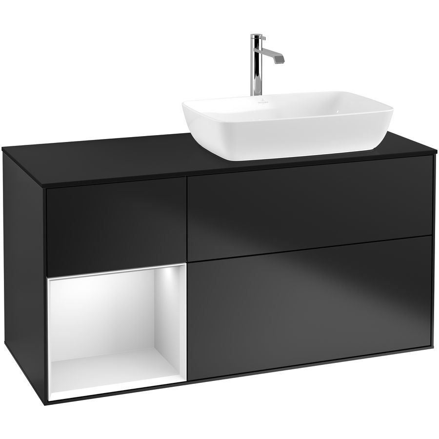 Wastafelonderkast Finion 1200x603x501mm Black Matt Lacquer G802MTPD