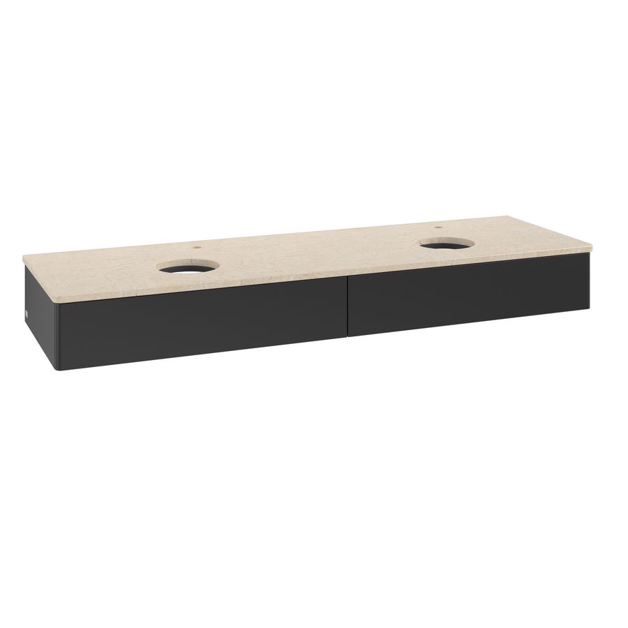 Wastafelonderkast Antao 1600x190x500mm Black Matt Lacquer K17053PD