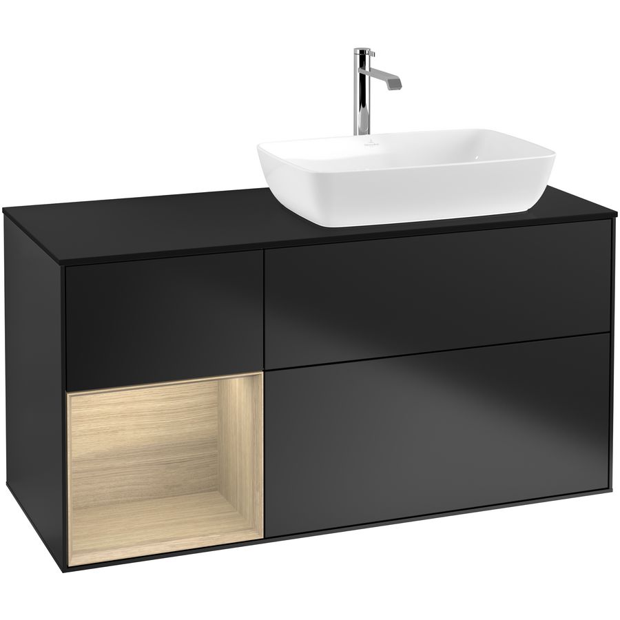 Wastafelonderkast Finion 1200x603x501mm Black Matt Lacquer G802PCPD