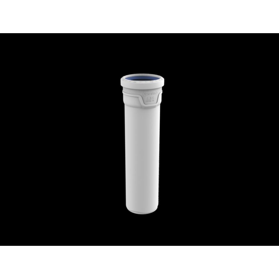 Lengte a 25cm PP AS+ riool afvoerbuis 90mm lichtgrijs geluidsarm 1x mof