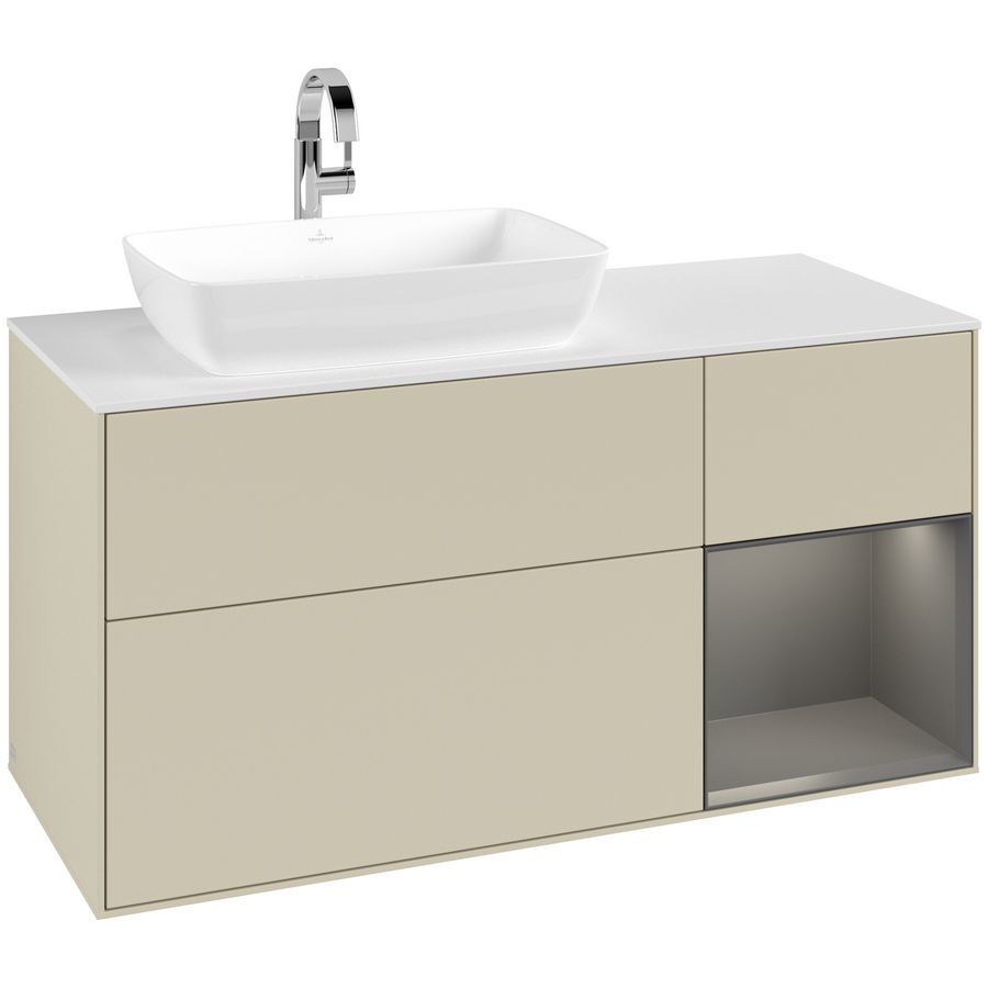 Wastafelonderkast Finion 1200x603x501mm S.Grey Matt Lacquer G811GKHJ