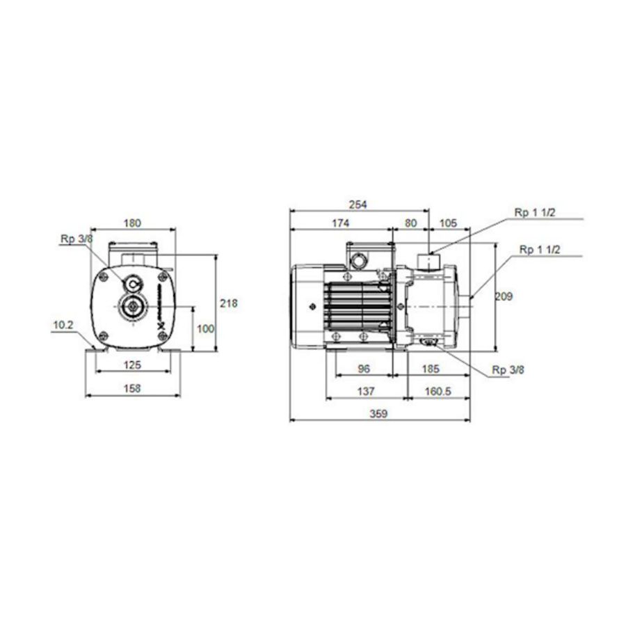 Centrifugaalpomp CM10-1 A-R-I-V-AQQV 400Y 50 Hz