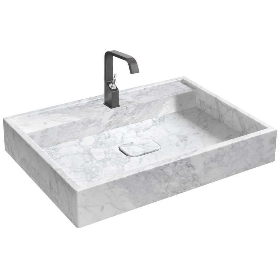 Wastafel Mystery 211 marmer 120cm 1x kraangat Carrara