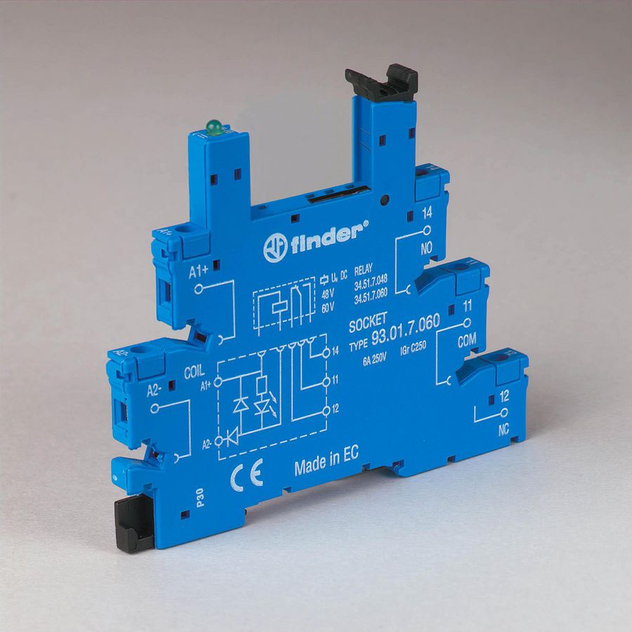 Aansluitvoet schroefaansluiting 220-240V AC 34.51/81 blauw