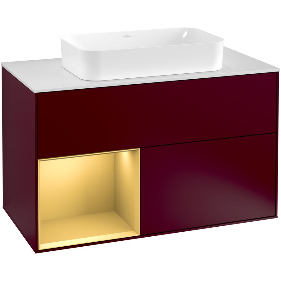 Wastafelonderkast Finion 1000x603x501mm Peony Matt Lacquer F241HFHB