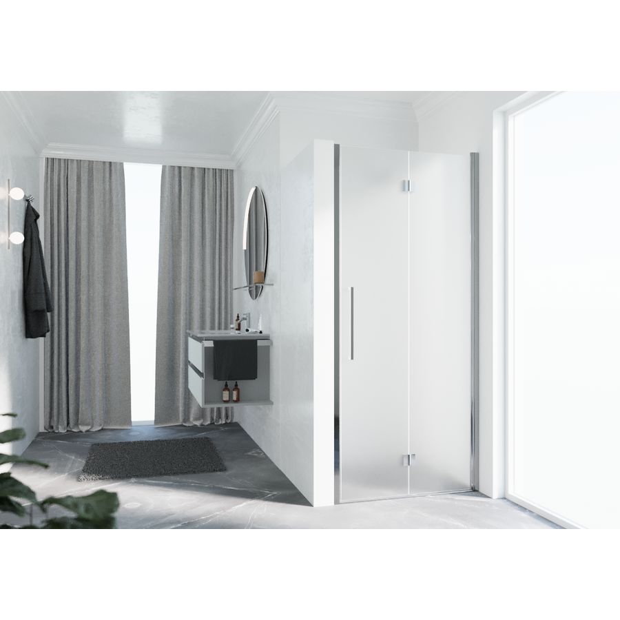 Vouwdeur Y21BS LI 970-1010x2000mm chroom satin