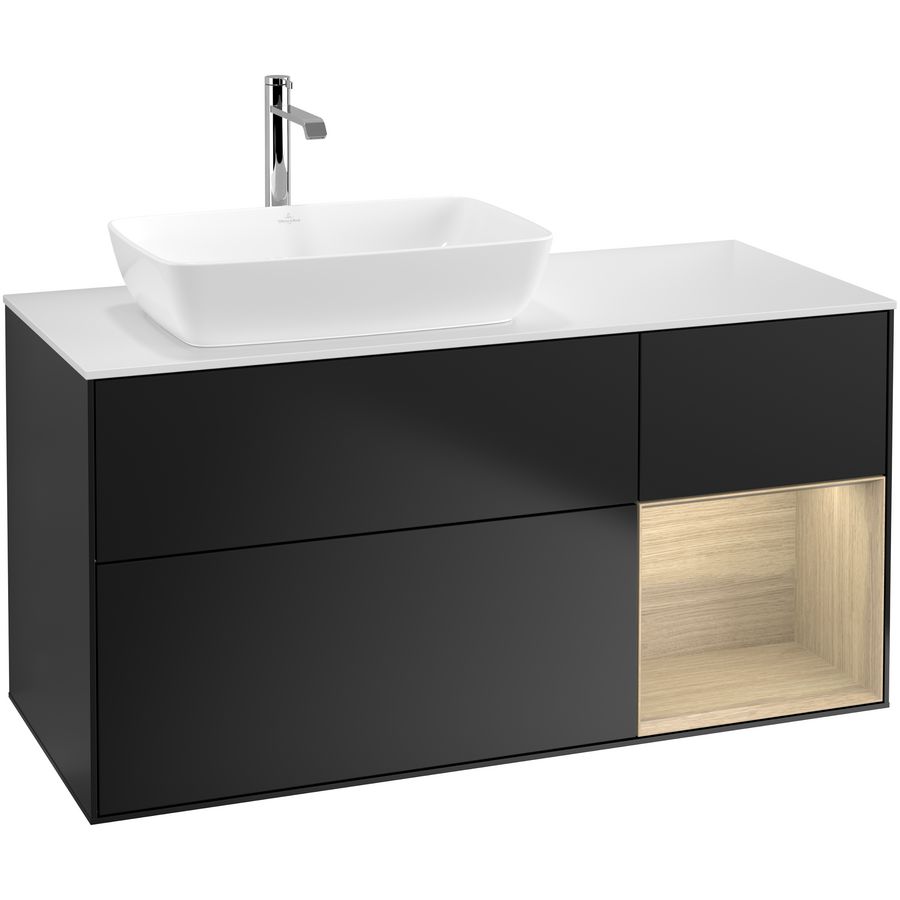 Wastafelonderkast Finion 1200x603x501mm Black Matt Lacquer G811PCPD