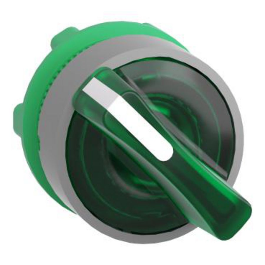 green illum selector switch head 2-position stay put cp grey