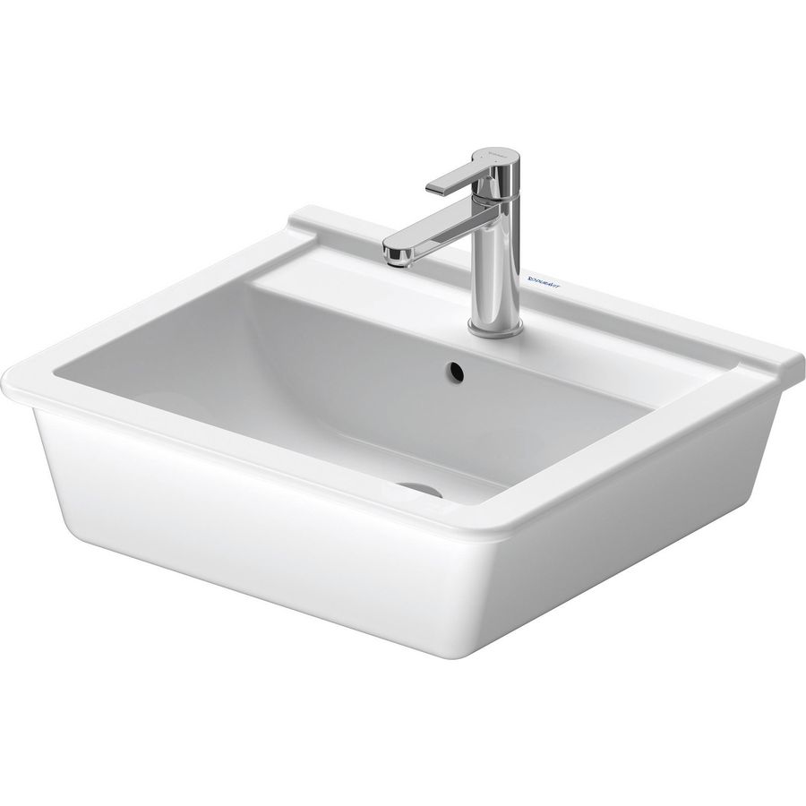 STARCK 3 #030256 inbouwwastafel 560mm wit met kraangat met overloop