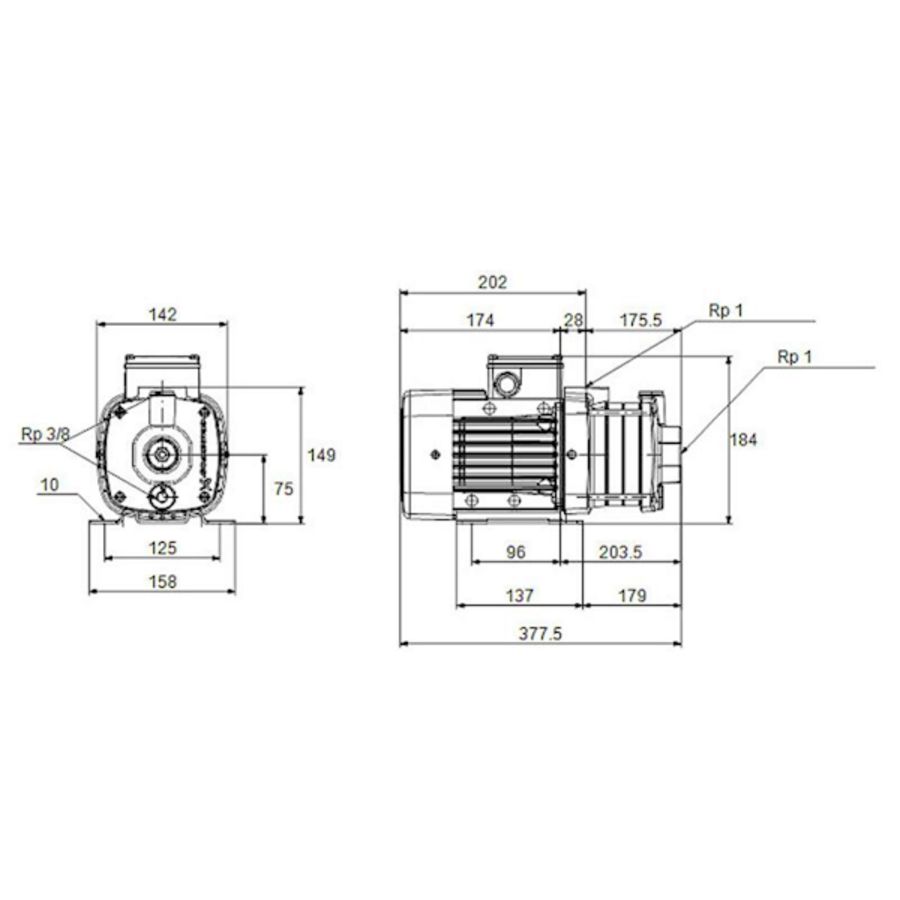 Centrifugaalpomp CM1-7 A-R-A-E-AQQE 400Y 50 Hz