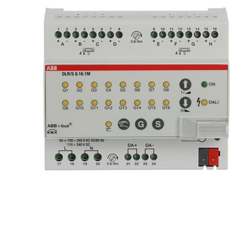 DALI-lichtregelaar KNX 8-voudig verlichtingsarmat DIN-rail (DLR/S8.16.1M)