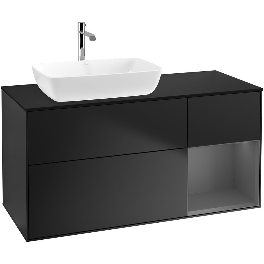 Wastafelonderkast Finion 1200x603x501mm Black Matt Lacquer G812GKPD