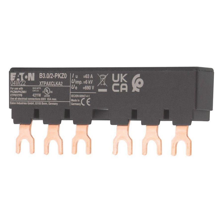 Kamrail B3.0/2-PKZ0-3P-63A--mm²-Vork-Lengte 90mm VVE=10