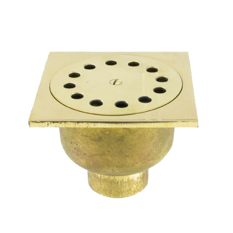 Messing put 100x100mm OU. ronde perf.