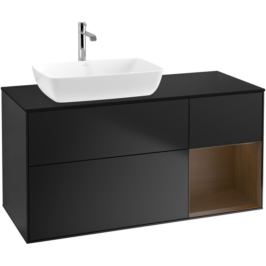 Wastafelonderkast Finion 1200x603x501mm Black Matt Lacquer G812GNPD