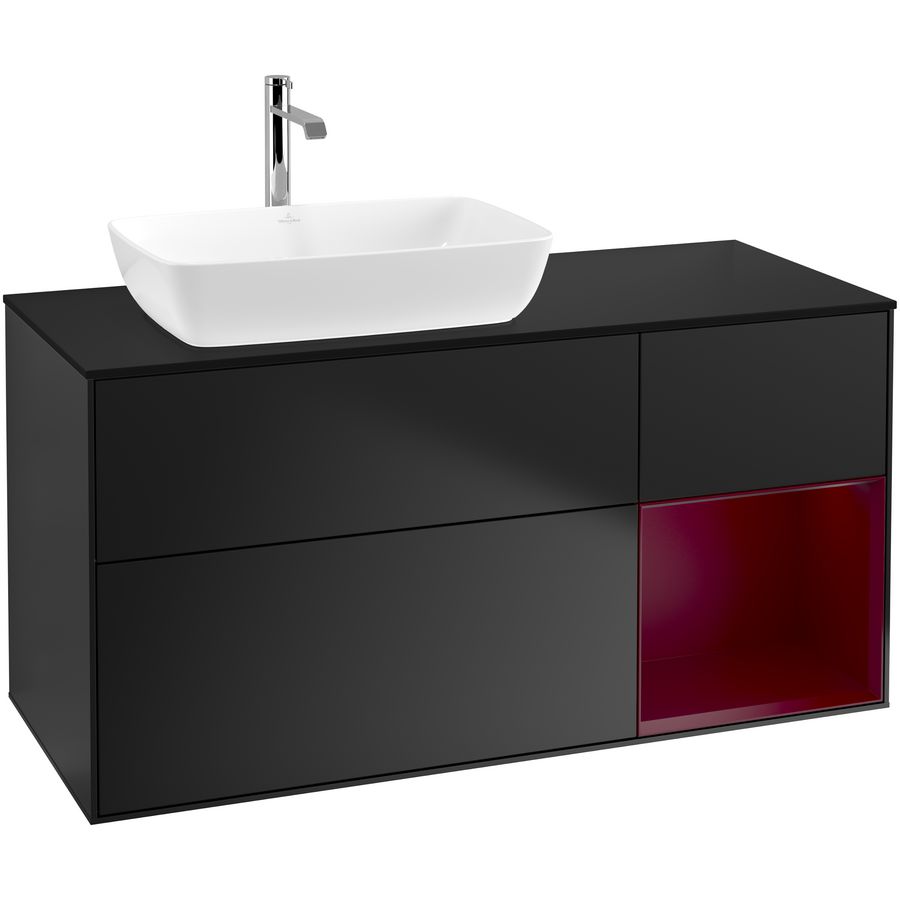 Wastafelonderkast Finion 1200x603x501mm Black Matt Lacquer G812HBPD