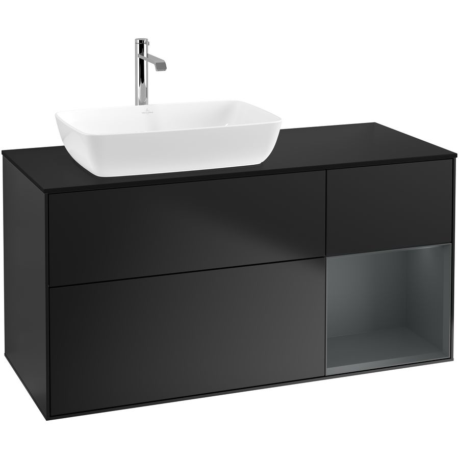 Wastafelonderkast Finion 1200x603x501mm Black Matt Lacquer G812HGPD