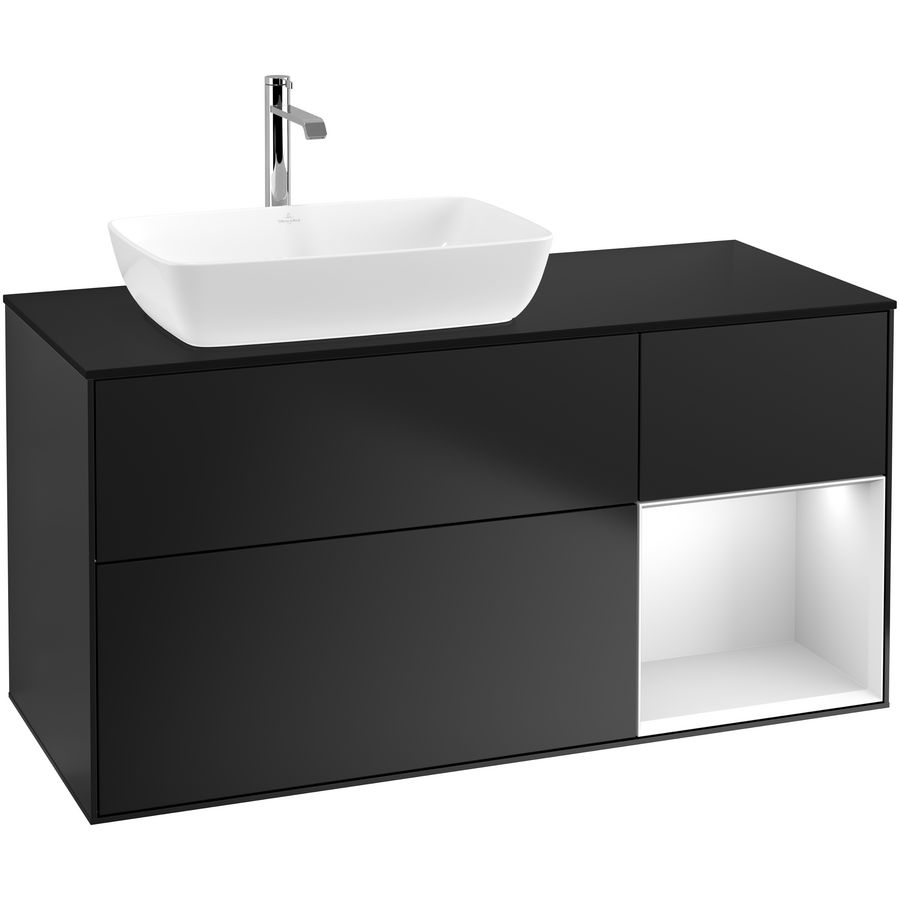 Wastafelonderkast Finion 1200x603x501mm Black Matt Lacquer G812MTPD