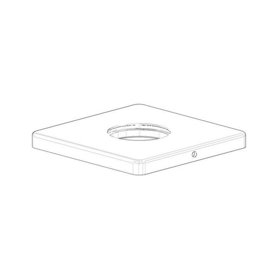 Rozet v. staande uitloop 130x13x130mm Mat Zwart