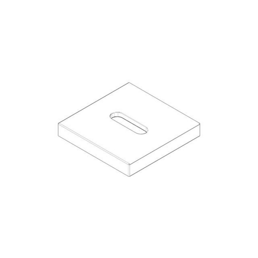 Rozet staande uitloop wastafel z.afvoer.60x60x9mm plat.geb