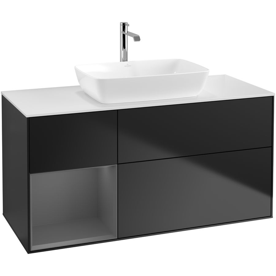 Wastafelonderkast Finion 1200x603x501mm Black Matt Lacquer G821GKPD