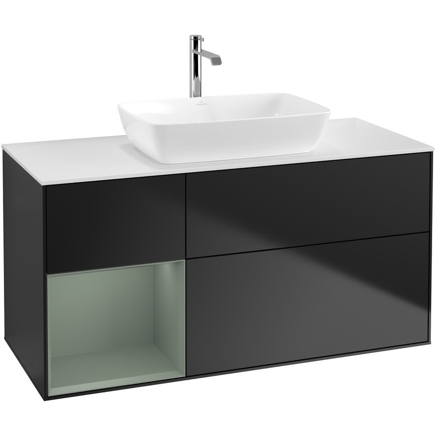 Wastafelonderkast Finion 1200x603x501mm Black Matt Lacquer G821GMPD