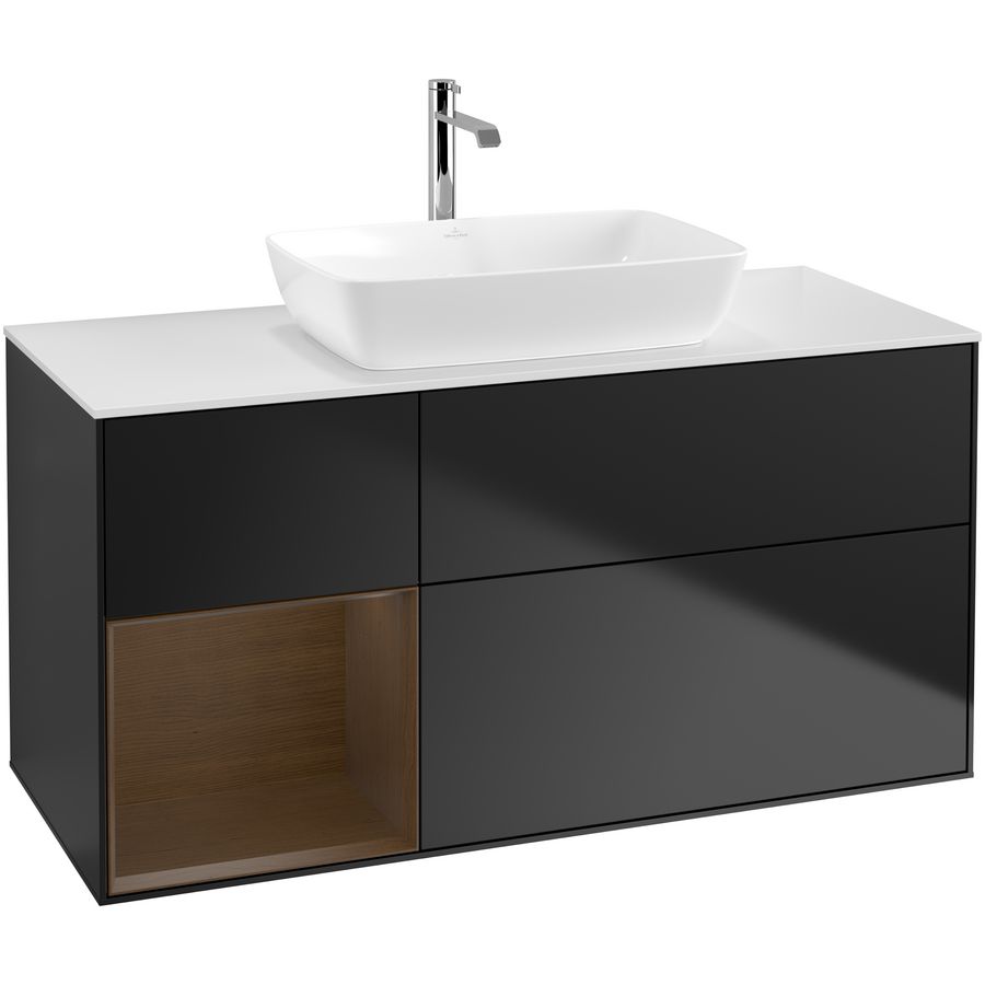 Wastafelonderkast Finion 1200x603x501mm Black Matt Lacquer G821GNPD