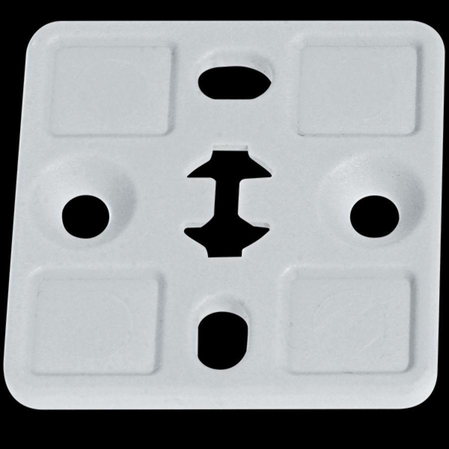 Kunststof voetplaat tbrasterankerstrip hout 35x35mm VVE=100