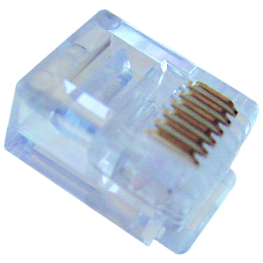 Doos a 50st. Connector 6p6c RJ12 rond soepele kabel