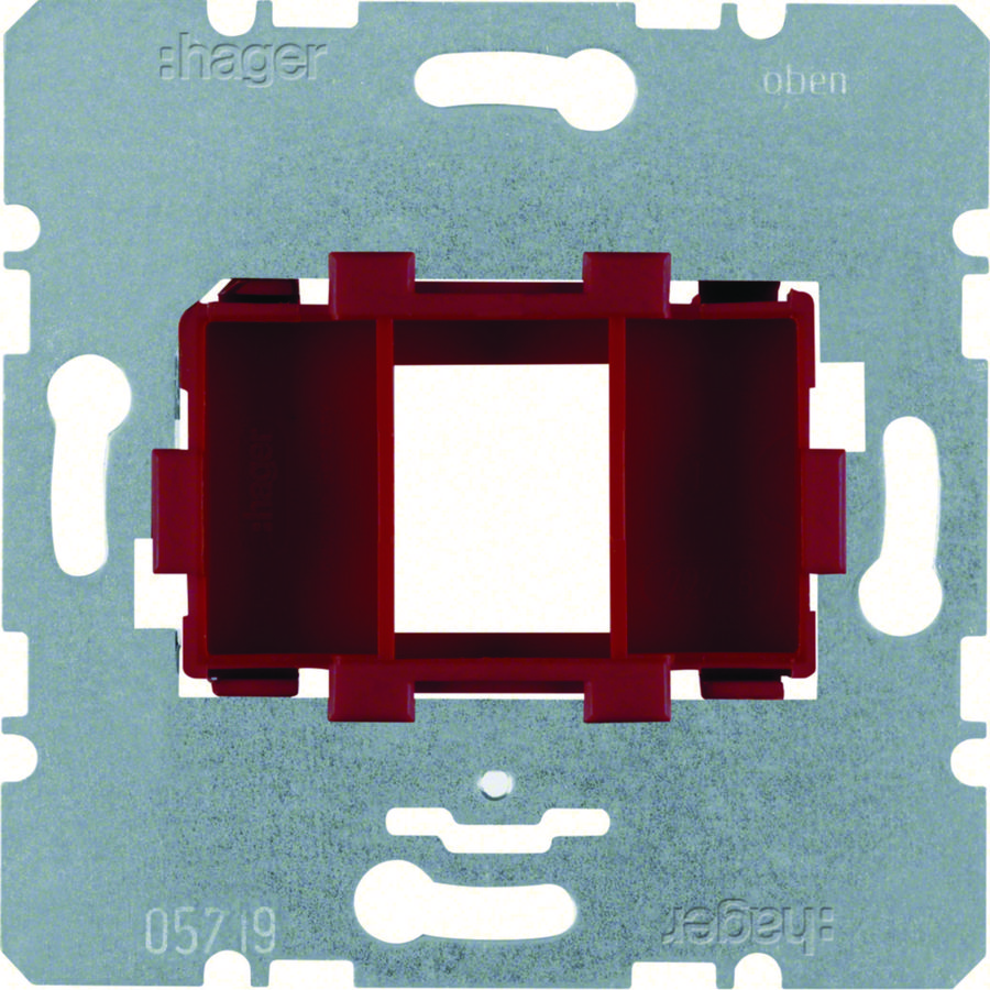 Draagplaat modulaire jacks 1-v rode houder (15,5 x 19,5 mm)