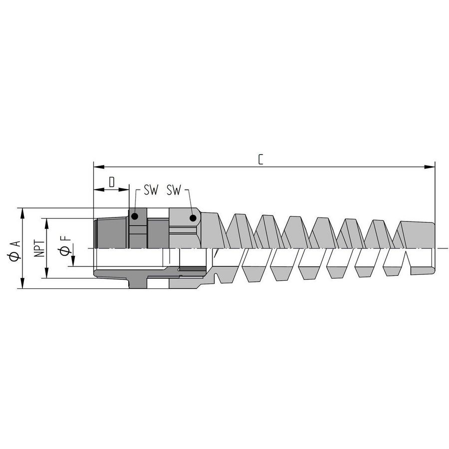 Wartel 1 Polyamide Zilver-grijs (RAL 7001) VVE=25